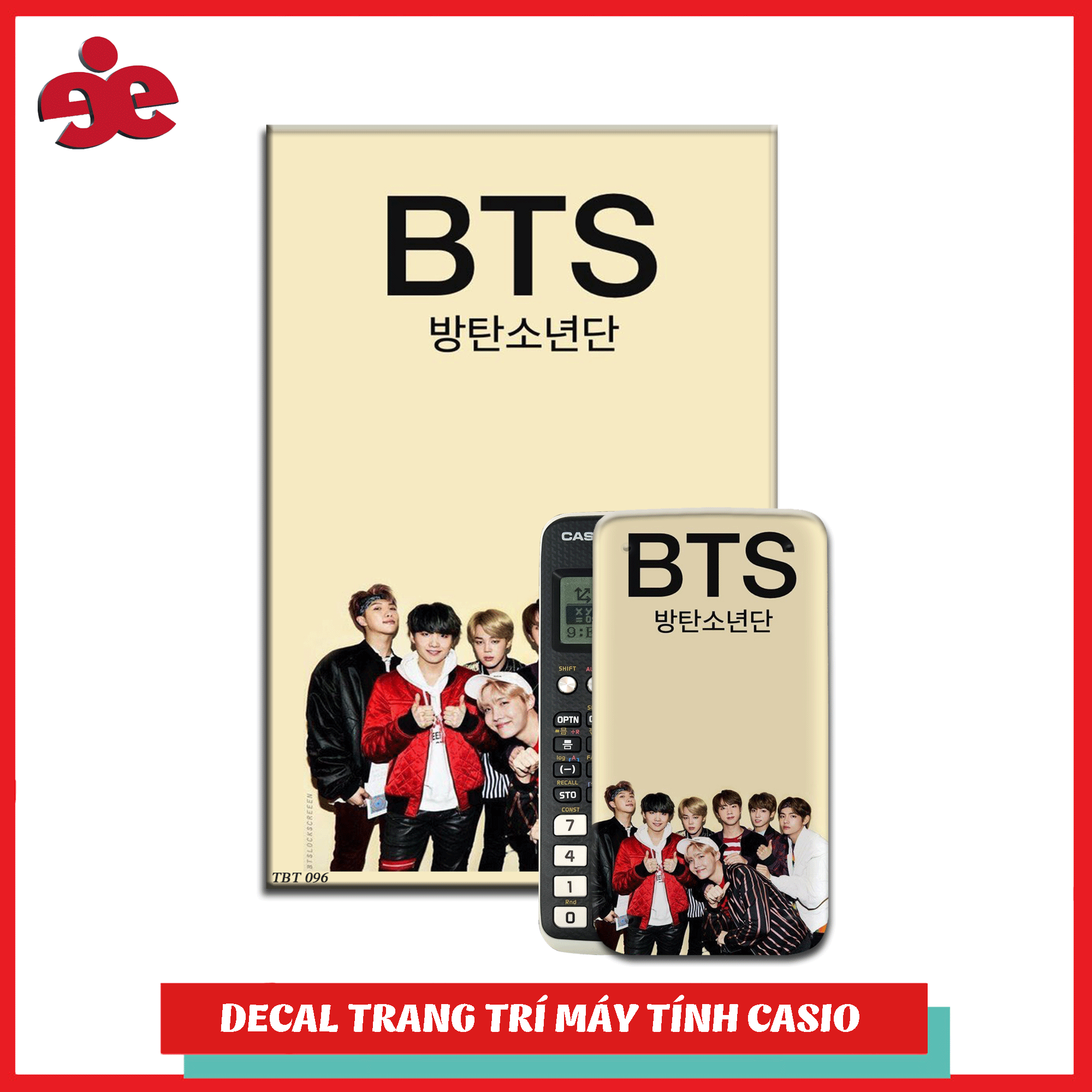 Decal máy tính casio fan bts 096