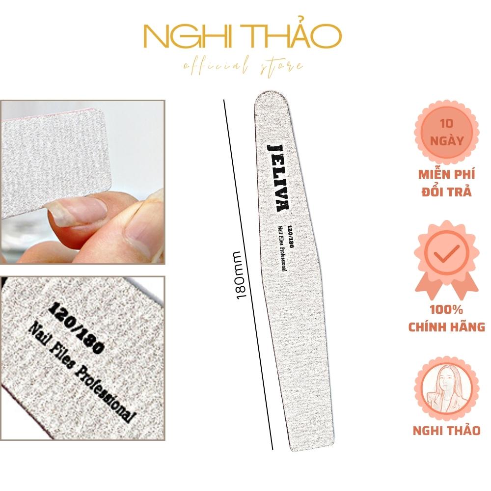 Dũa bột nail Nghi Thảo dũa nhám móng bột gel Jeliva 18cm