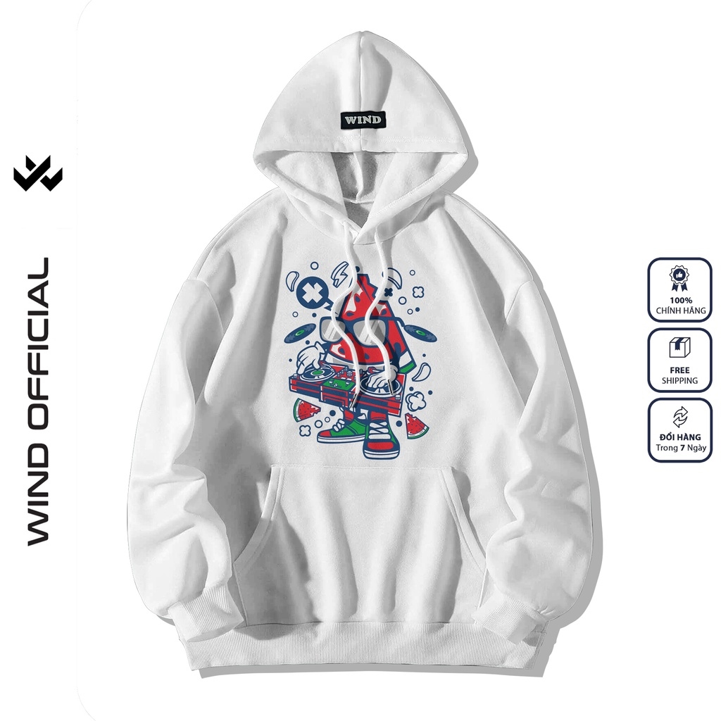 áo khoác nam áo hoodie nam áo khoác hoodie nam Áo hoodie unisex form rộng WIND nỉ bông Dưa Hấu DJ th