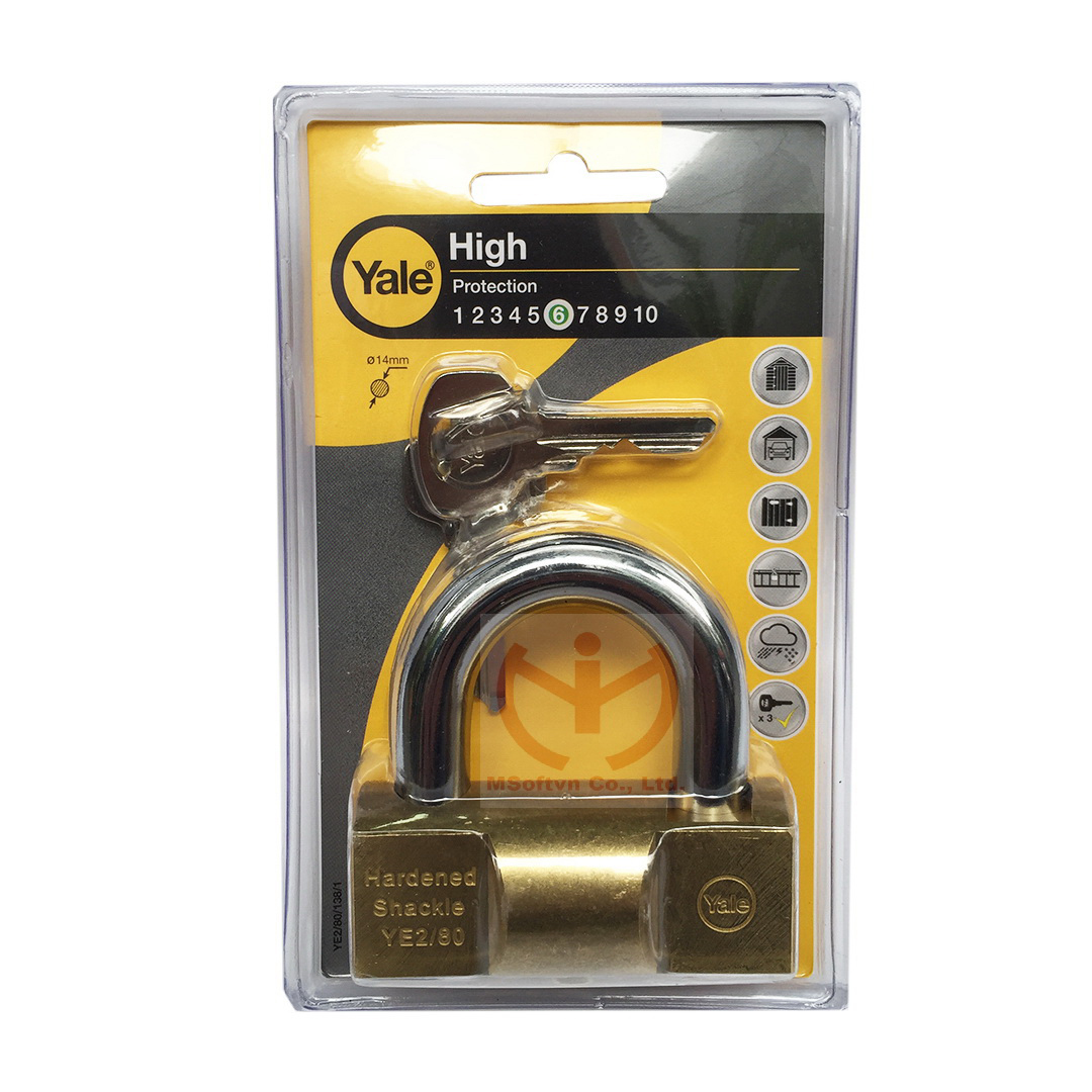 Ổ khóa yale ye2/80/138/1 thân đồng 80mm - mitishop