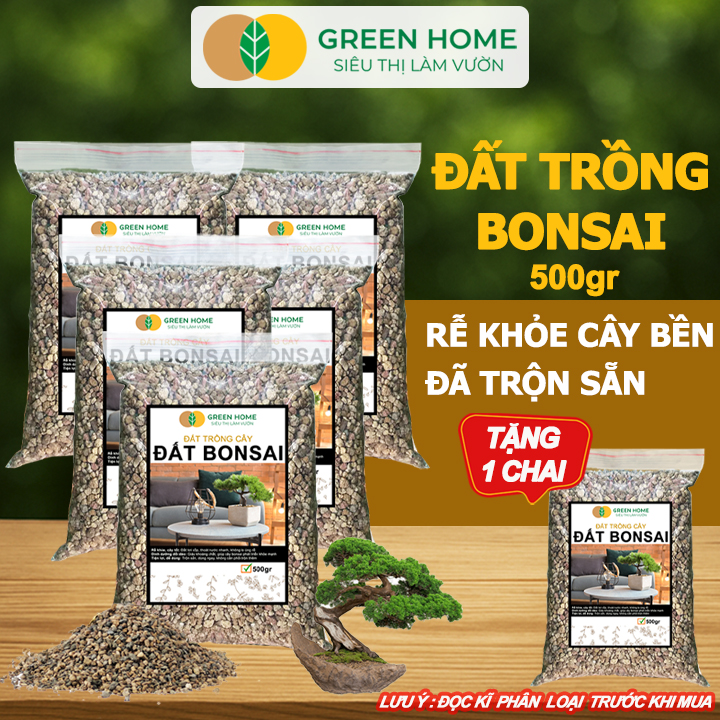 Mua 5 tặng 1 - Đất Trồng Cây Bonsai Greenhome Bao 500GR Promix Trộn Sẵn Tiện Dụng Giữ Ẩm Tốt Thoáng Khí Rễ Tốt