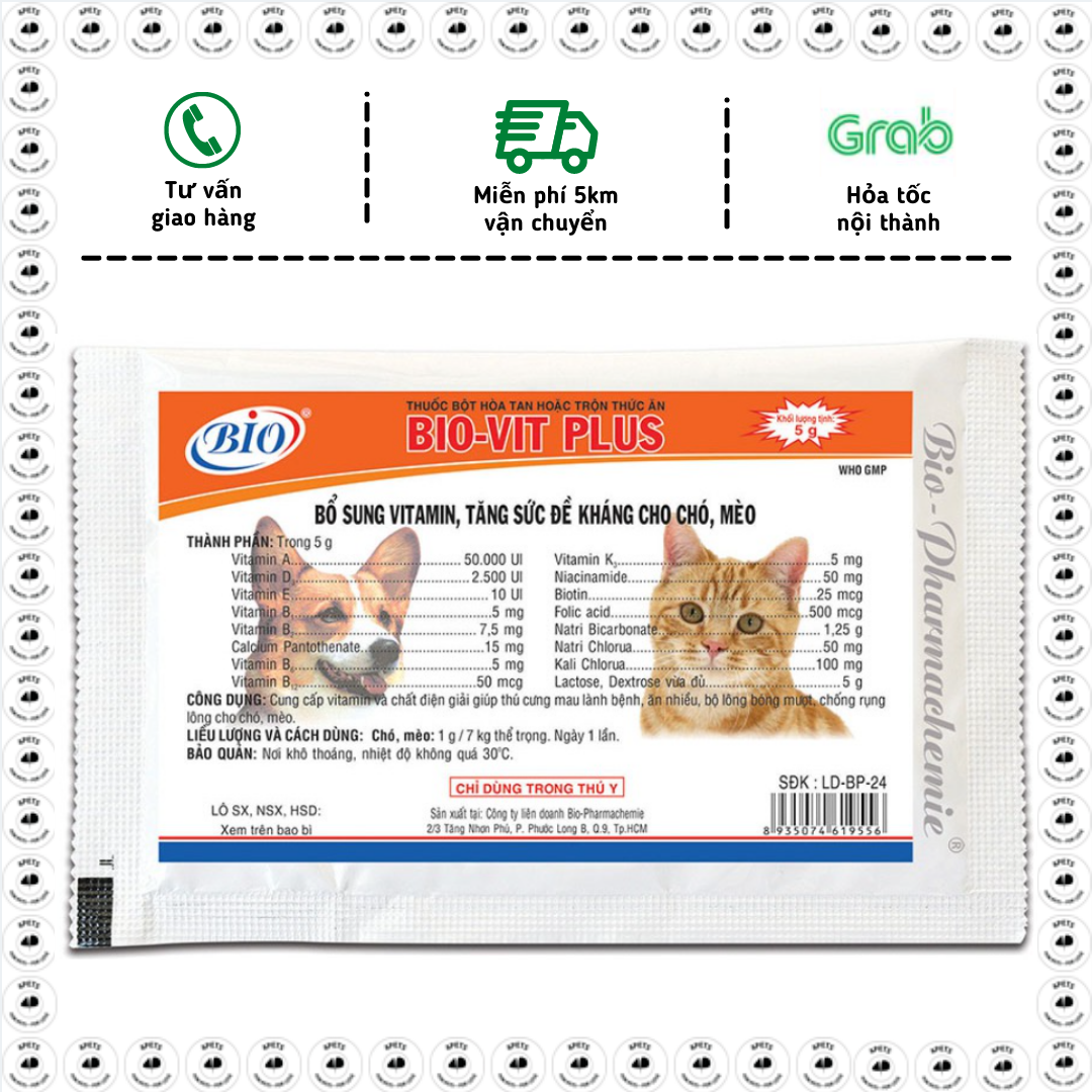 Bio-Vit plus bổ sung vitamin tăng đề kháng cho chó mèo