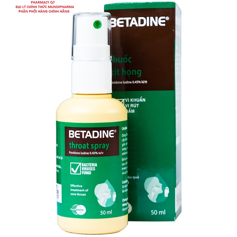 Betadine throat spray 50ml xịt họng / betadin xịt/ betadine xit hong