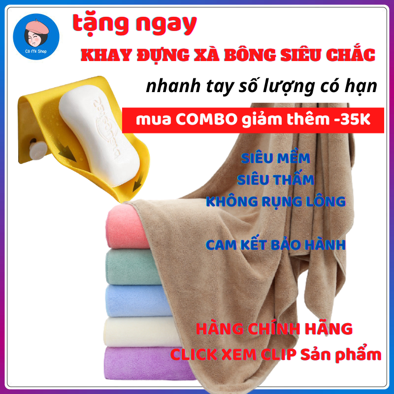 Khăn tắm nhung san hô, khăn lau người lông mềm mịn, siêu thấm nước 70x140cm - Cô Mi shop