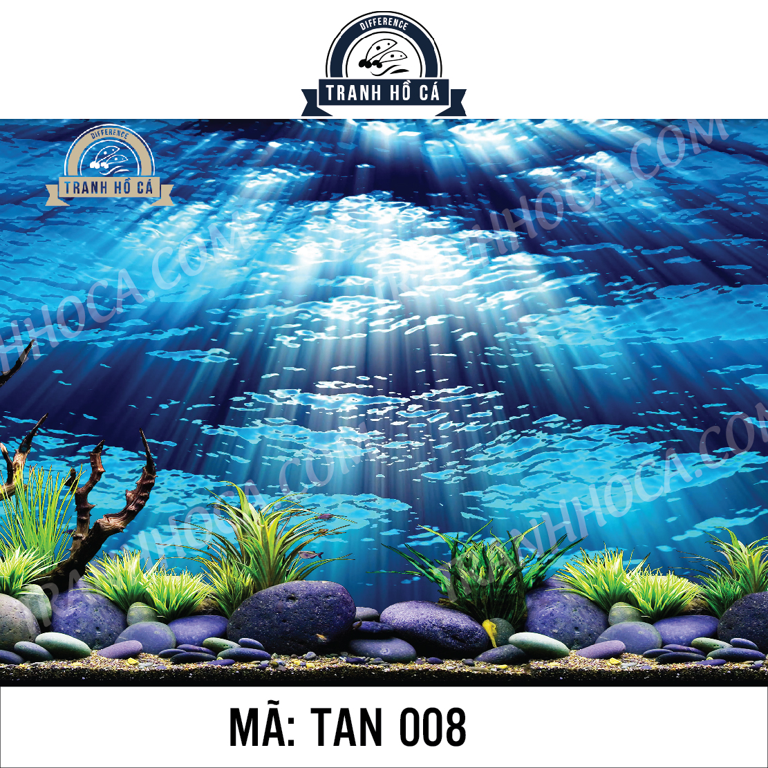 Tranh dán hồ cá phong cảnh TAN 008 (Kích thước 1x0.5m)