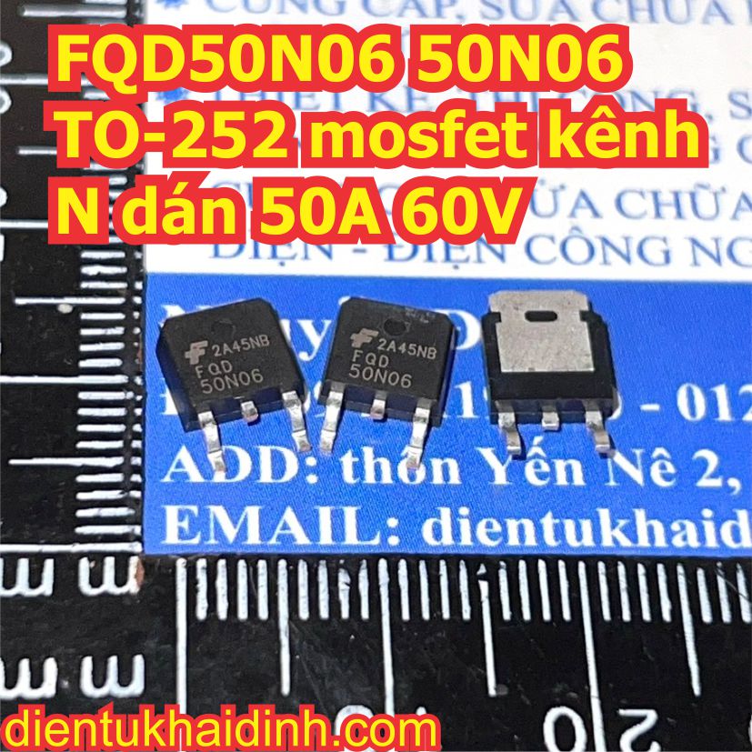 5 con FQP50N06 50N06 TO-220 FQD50N06 50N06 TO-252 mosfet N-CH kênh N 50A/60V kde0180