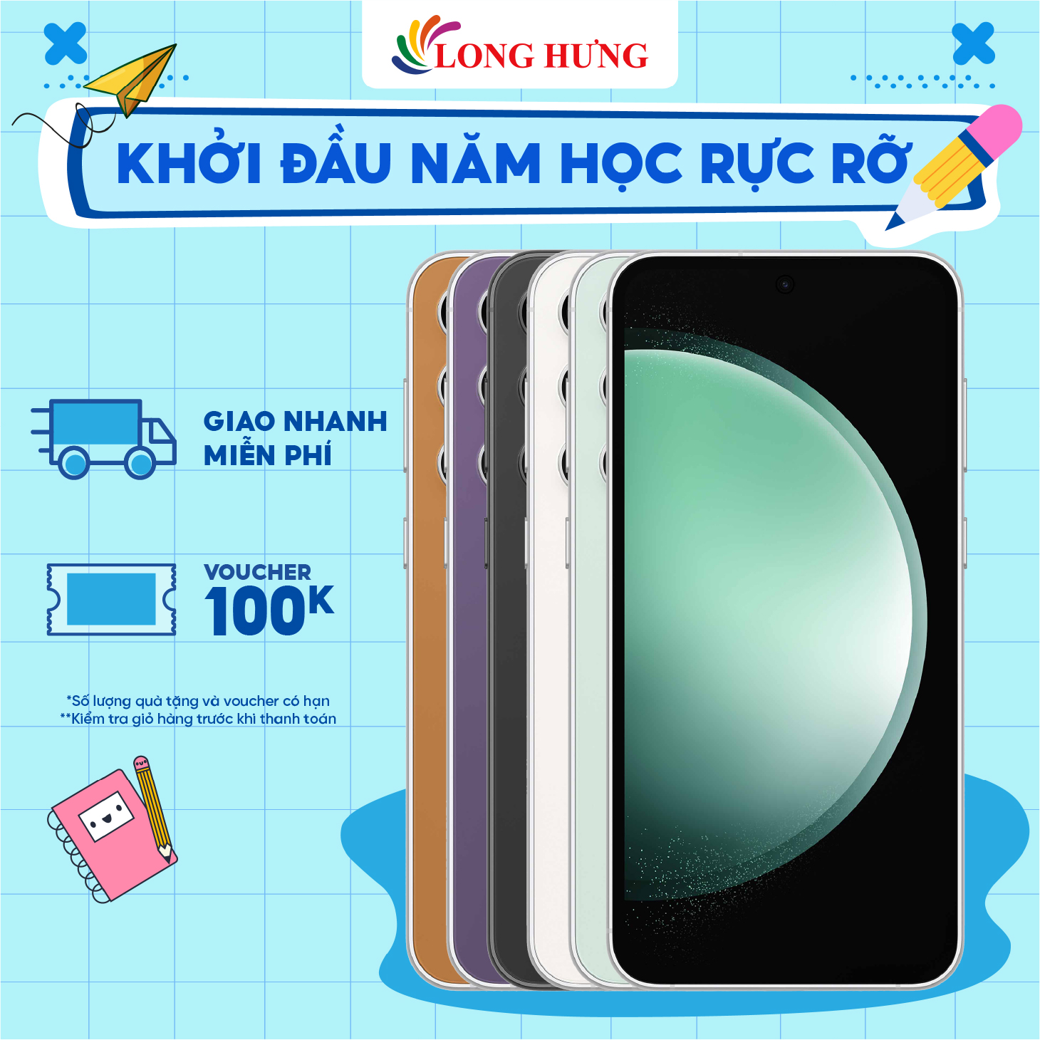 Điện thoại Samsung Galaxy S23 FE - Hàng chính hãng - Thiết kế vuông vắn đặc trưng, camera 50 MP hỗ trợ khả năng quay video 8K, hiệu năng ổn định