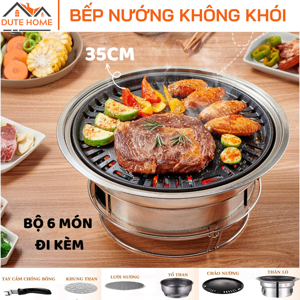 Bếp nướng than hoa KHÔNG KHÓI, Bếp nướng BBQ âm bàn Hàn Quốc, Bếp nướng không khói phù hợp gia đình hàng cao cấp