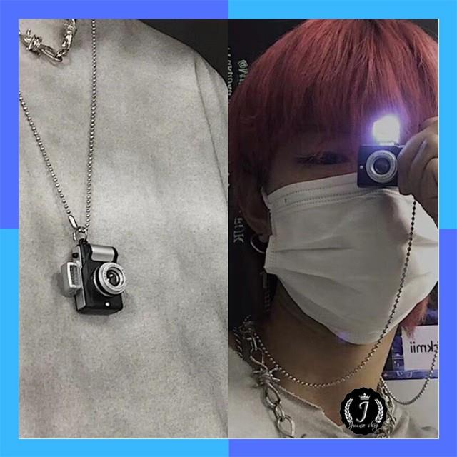 ▬卐 [RẺ VÔ ĐỊ] Vòng đeo cổ hình máy ảnh phát sáng dây chuyền vòng bi hợp kim unisex nam nữ phong cách thời trang D