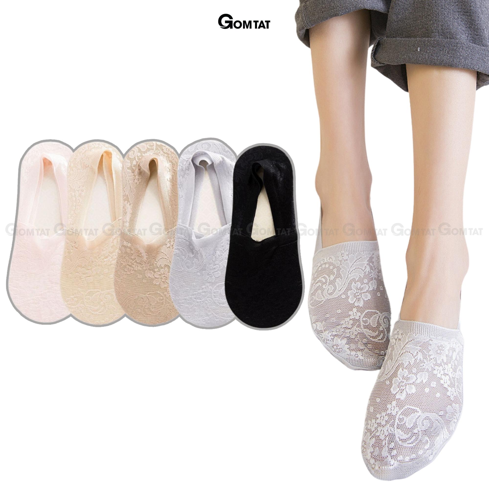  Tất tàng hình nữ đi giày búp bê GOMTAT có đệm silicon chống tuột gót chất liệu mềm mại - LUAREN-PO-3028-1DOI 