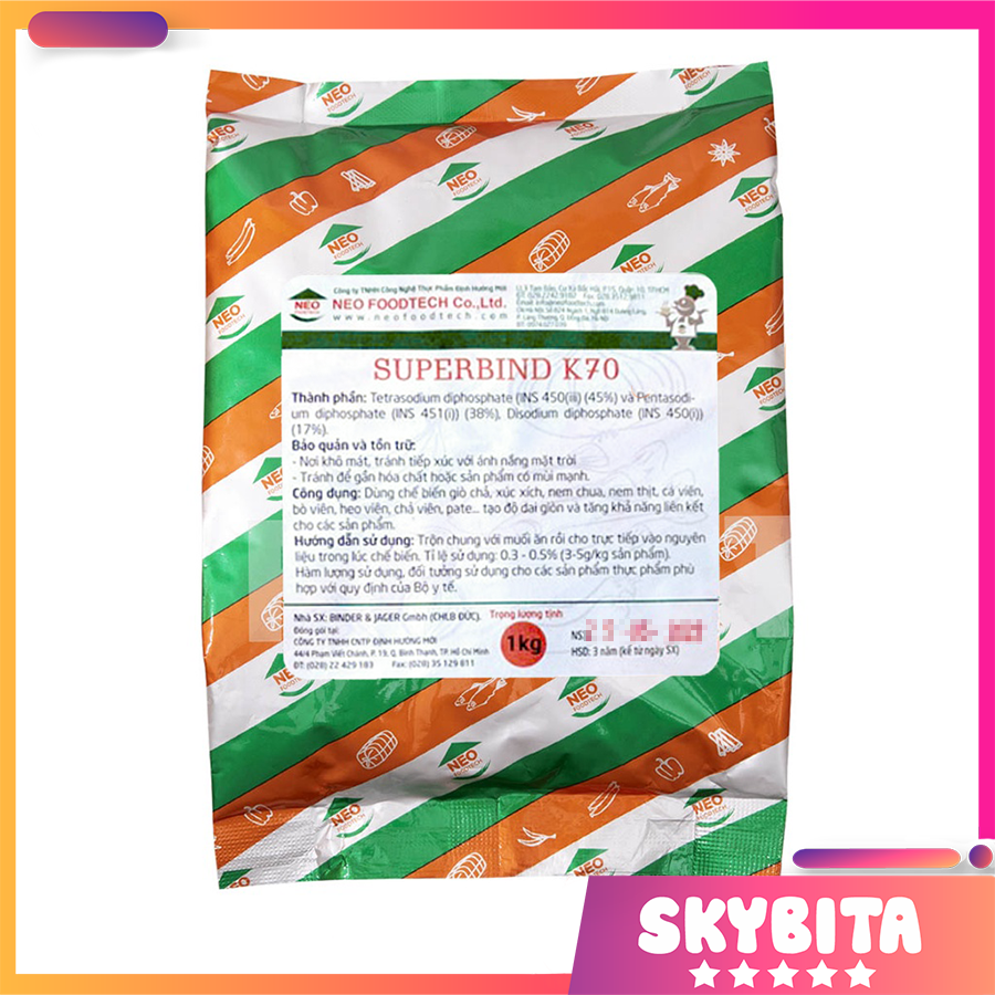 Phụ gia giòn dai superbind k70 1kg - phụ gia giò chả, thịt viên