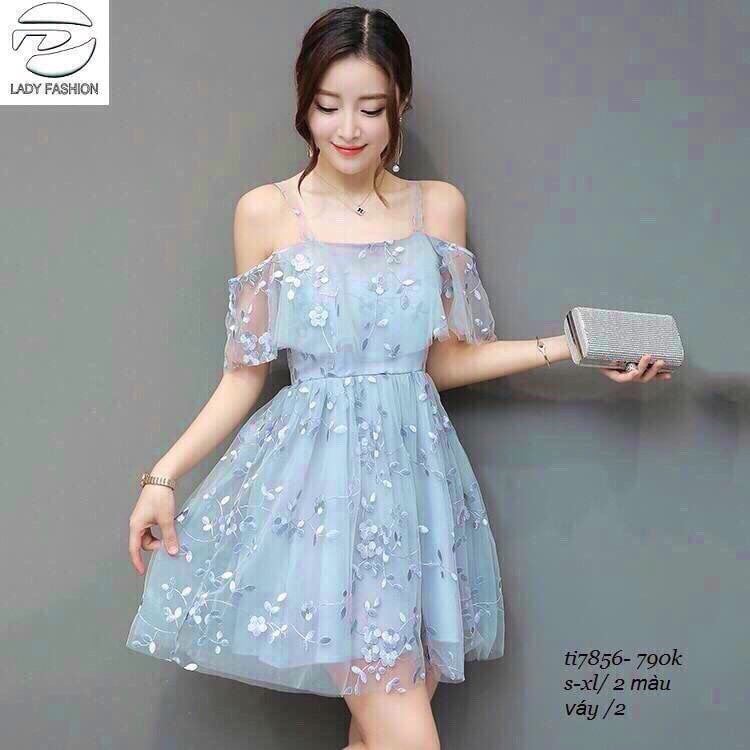 Đầm ren kết hoa bánh bèo dễ thương