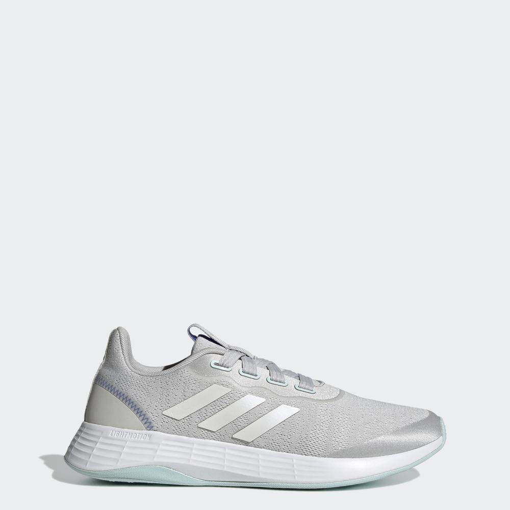 Adidas running giày thể thao qt racer nữ màu xám q46322