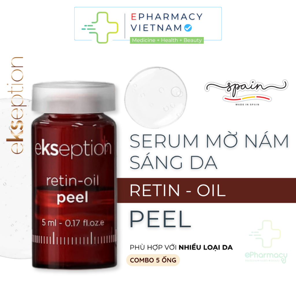 Tinh chất peel da EKSEPTION Retin-oil căng bóng, trẻ hóa, trắng sáng da 5ml (Hộp 5 lọ)