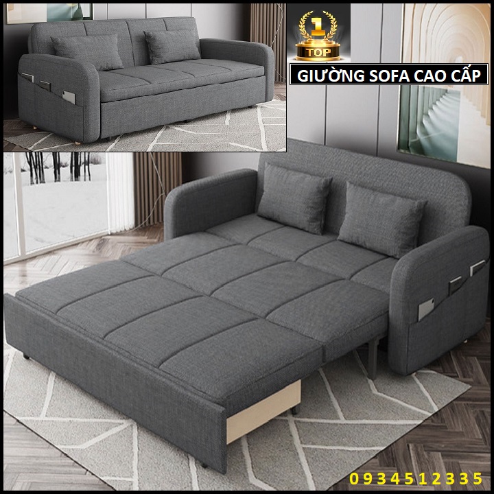 Giường sofa gấp gọn thành ghế sofa. sofa giường kt 1m60 x 1m90 có hộc chứa đồ tiện ích. ghế sofa giường thông minh. giường ngủ gấp gọn đa năng tặng kèm 2 gối.
