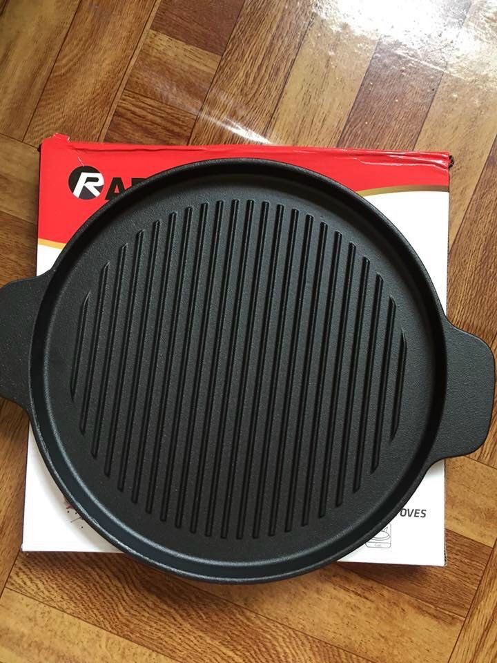 Chảo nướng tròn gang Rapido size 26cm và 24cm, chảo nướng BBQ