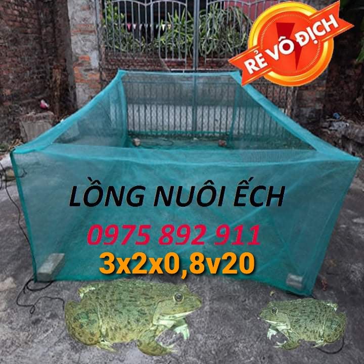tráng lồng nuôi ếch 6m vuông nuôi được 500 con ếch