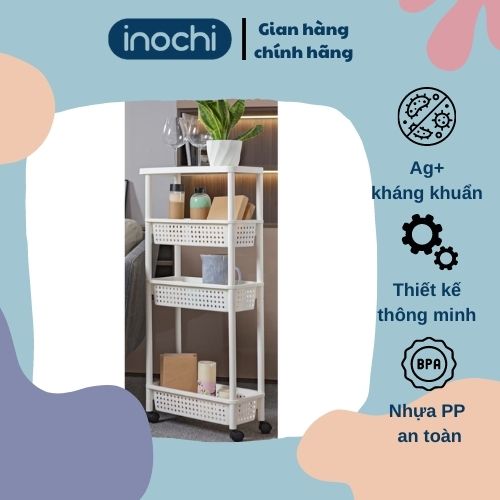 Kệ di động tiện lợi Tokyo, có bánh xe di chuyển dễ dàng của Inochi Nhật Bản chính hãng cao cấp