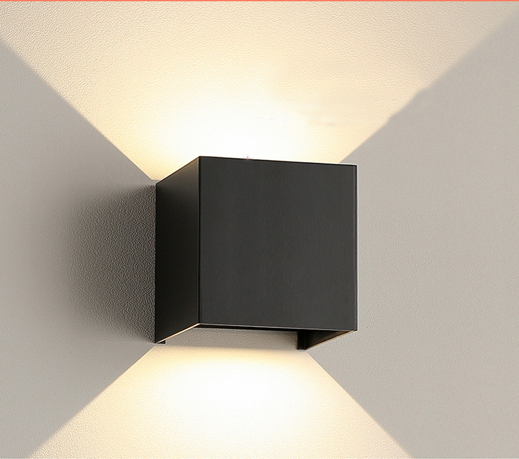 Đèn led tường hình vuông đơn giản hiện đại Bắc Âu trang trí ban công chống nước ngoài trời phòng tắm phòng ngủ đầu giường phòng khách 7098