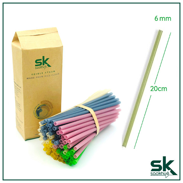 Ống hút gạo tự hủy SK Foods - Hữu cơ, thân thiện môi trường ( 3 size - 6mm, 8mm )