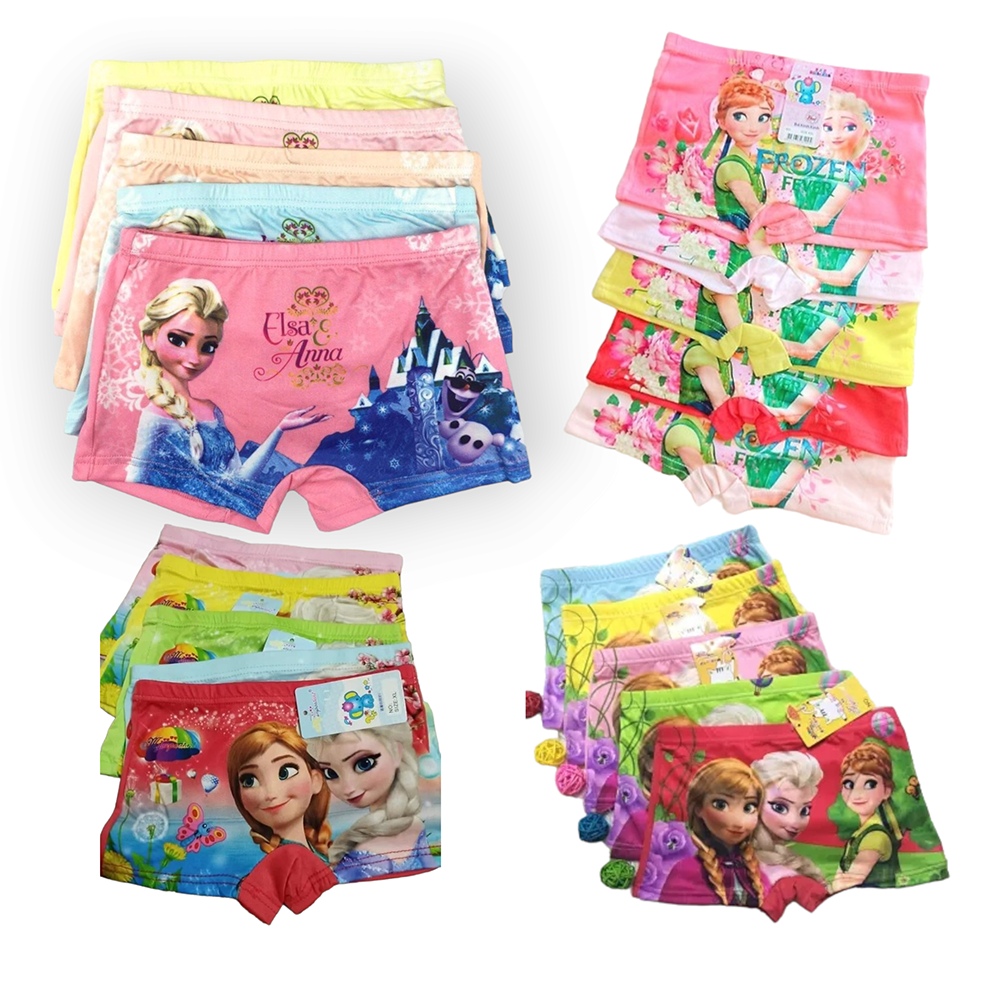 Combo 10 quần chip đùi 3D in hình công chúa cho bé gái
