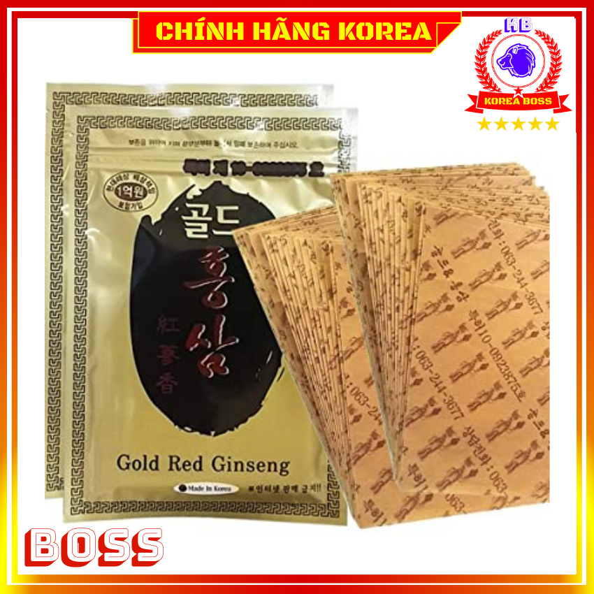 Cao dán hồng sâm hàn quốc, gói 20 miếng - Ca dán sâm đen chính hãng - Chăm sóc chấn thương, giảm đau - koreaboss