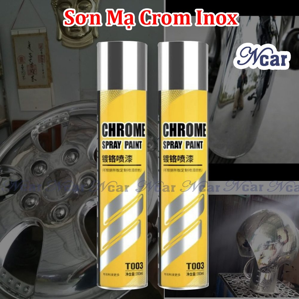 Sơn Bạc Mạ Crom Sơn Xịt Mạ Chrome Sáng Bóng 350ML Chống Rỉ Sét - Sơn Mạ Crom Inox CHÍNH HÃNG Hiệu Ứn