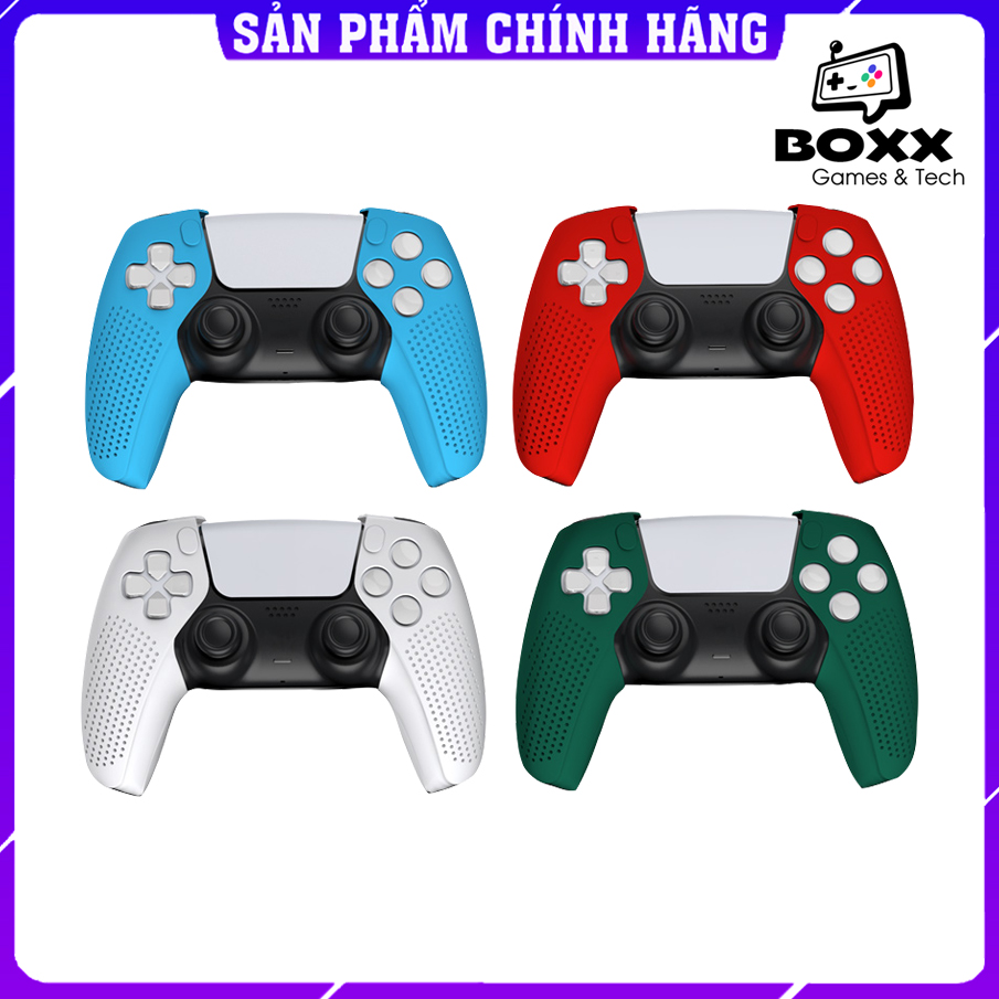 Bọc silicone tay cầm PS5 Dualsense, ốp silicone tay cầm PS5 chính hãng Dobe 2 mảnh không cấn dock