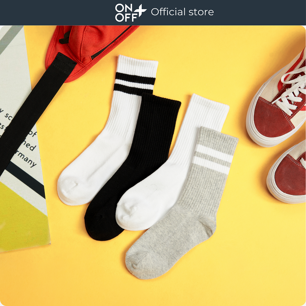 Combo 5 tất vớ nam nữ cổ cao tập pickleball cotton thoáng khi15AR23A114-15AR23A115-15AQ23A200