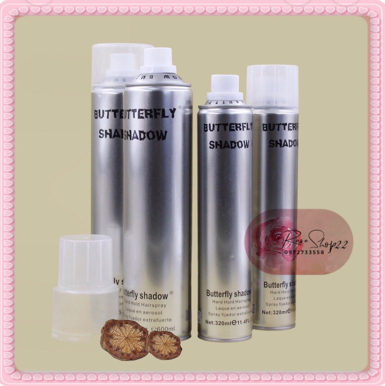 Gôm xịt tóc Butterfly Shadow 150ml 320ml 600ml Chính hãng, Gôm bạc giữ nếp tạo kiểu nam nữ