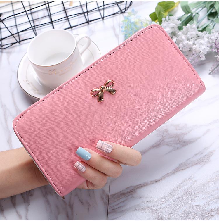 Bóp nữ cầm tay kèm quai cầm - Thời trang Hàn Quốc(Màu xanh lá, hồng phấn, xanh tím than, đen và tím)