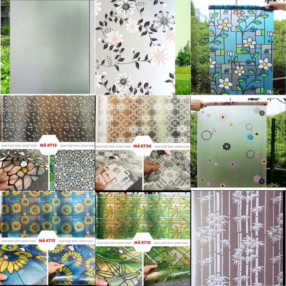 Decan dán cửa kính, giấy dán kính 3d có nhiều mẫu
