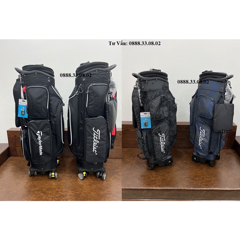 Túi gậy golf, Túi đựng gậy golf Vải Bạt có bánh xe quay 360