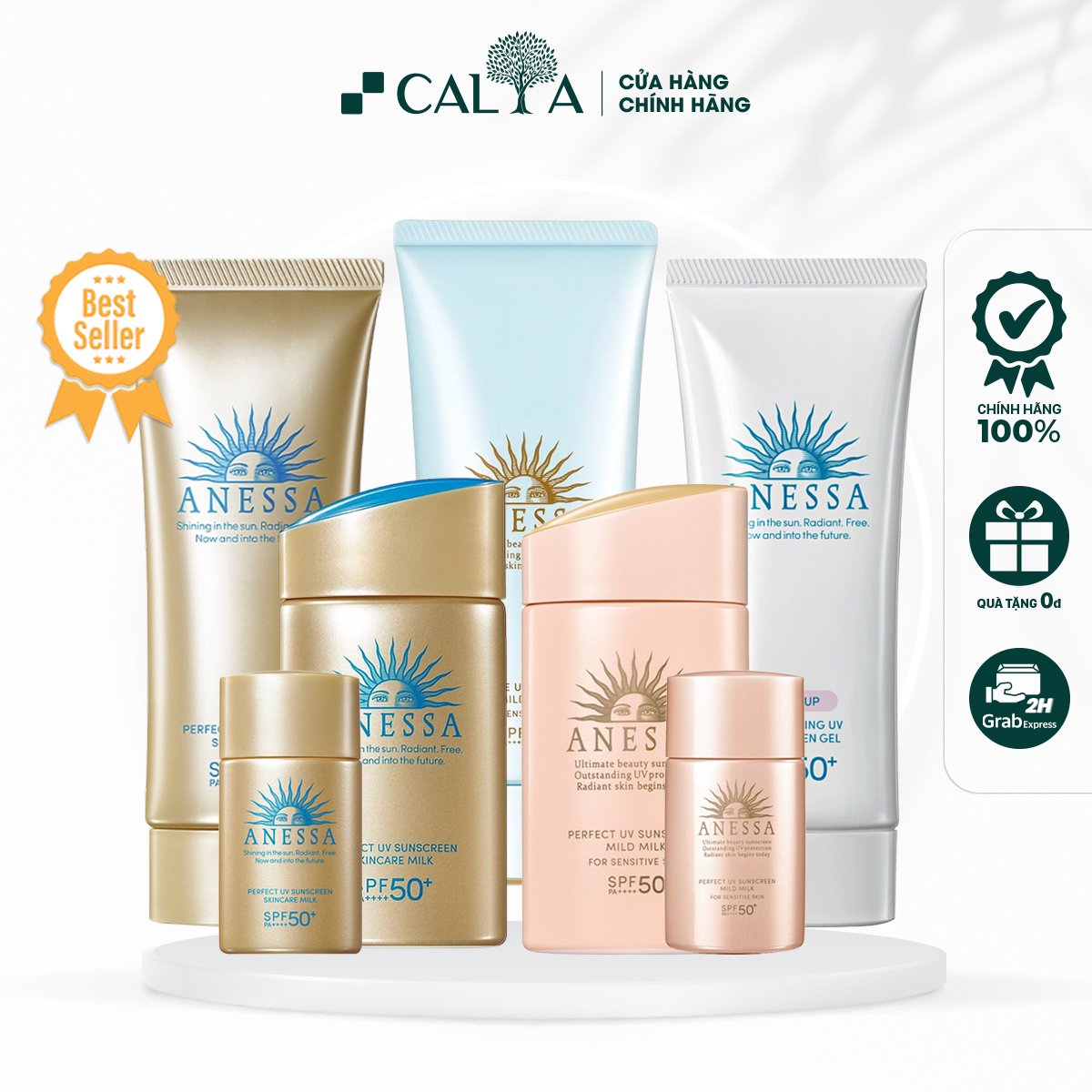 Kem chống nắng anessa perfect uv sunscreen skincare milk + gel spf 50+ pa++++ 20ml/60ml/90g - sữa chống nắng anessa