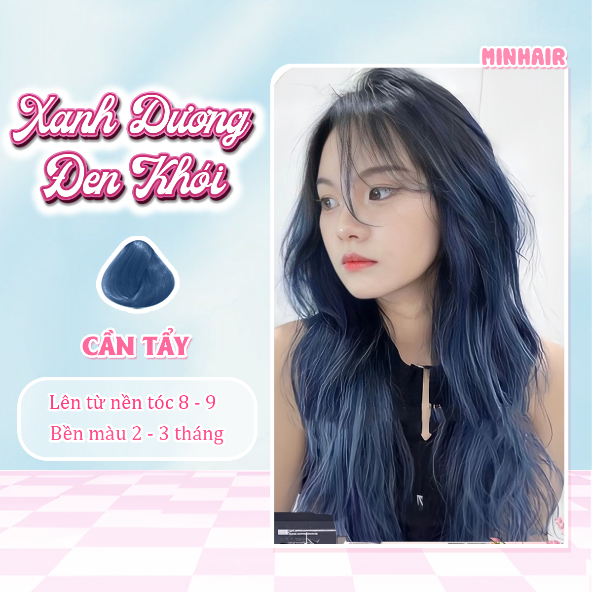 Thuốc nhuộm màu xanh đen khói tặng kèm oxy trợ dưỡng và bao tay