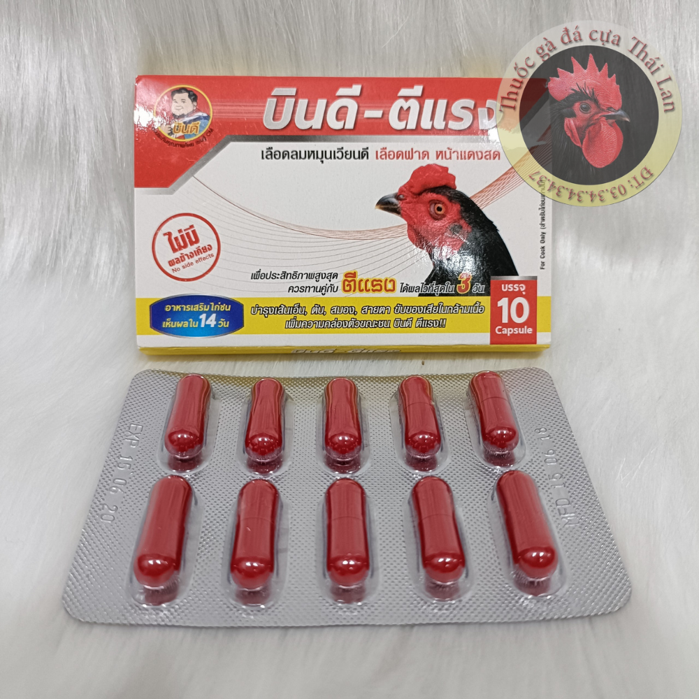 Thuốc gà đá - Kí.ch 1 tuần cuối cho đá Thái lan - vĩ 10 viên , sung hừng gà , gà dai sức