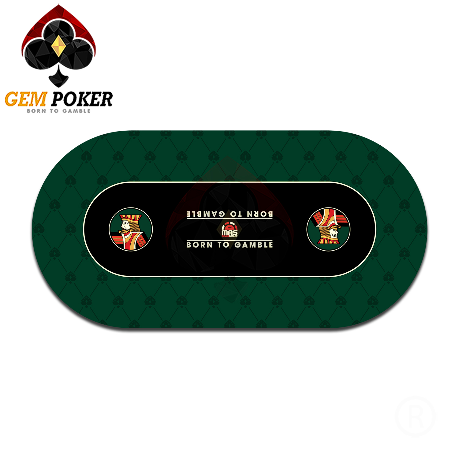 Thảm oval poker gem king® cao cấp