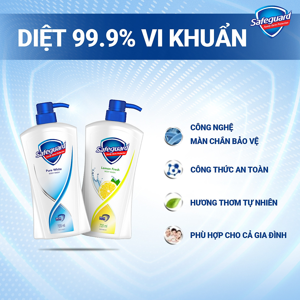 Nước rửa tay Safeguard 450ml