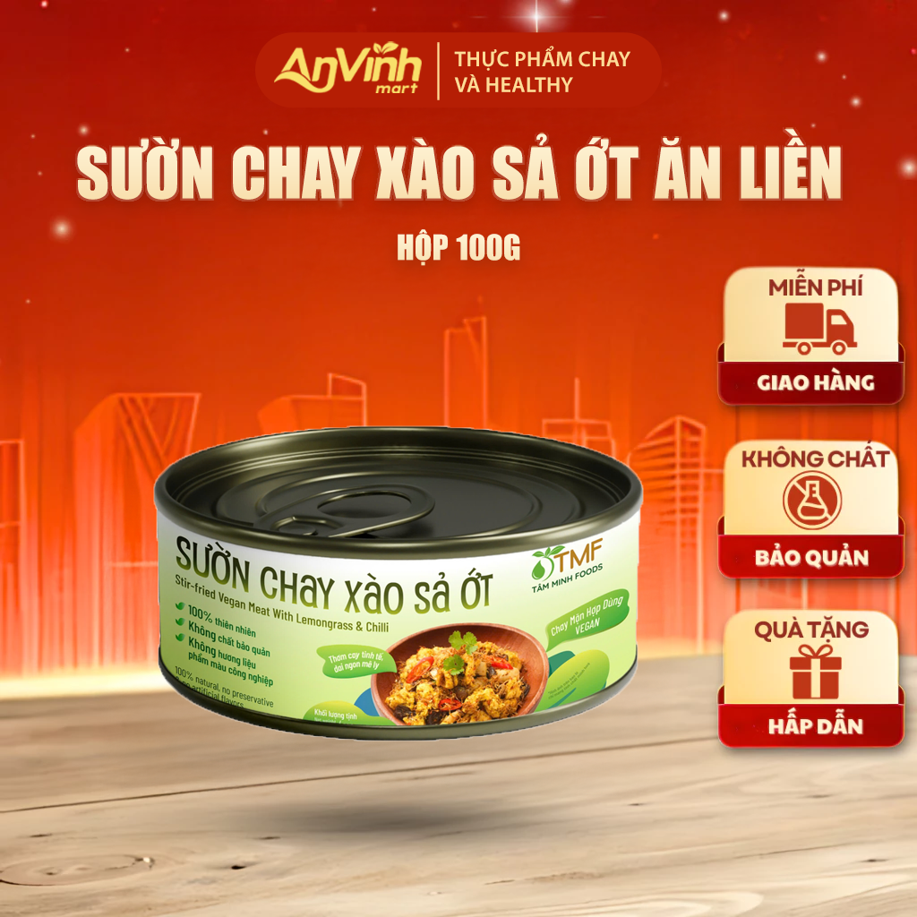 Sườn chay xào sả ớt thơm ngon đậm vị Tâm Minh Foods