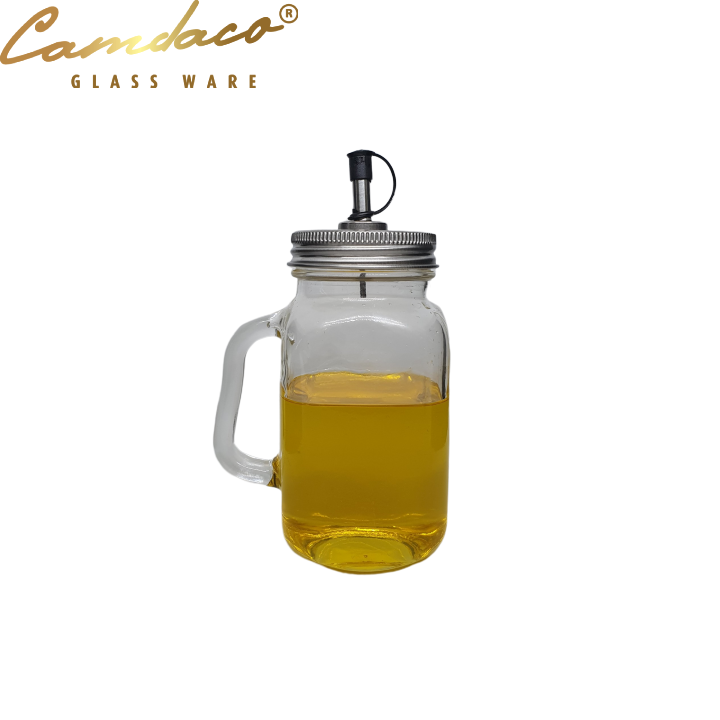 Ly cốc thủy tinh chiết rót dầu 630ml camdaco glass ware - nắp ngẫu nhiên