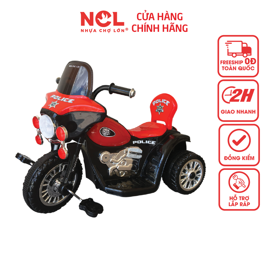 Xe 3 Bánh Trẻ Em Nhựa Chợ Lớn Police One Dành Cho Bé Từ 1 - 3 Tuổi