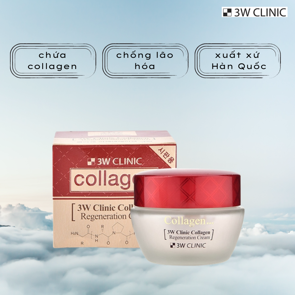 Kem dưỡng trắng da chống lão hóa Hàn Quốc  3W Clinic Collagen Regeneration Cream 60ml