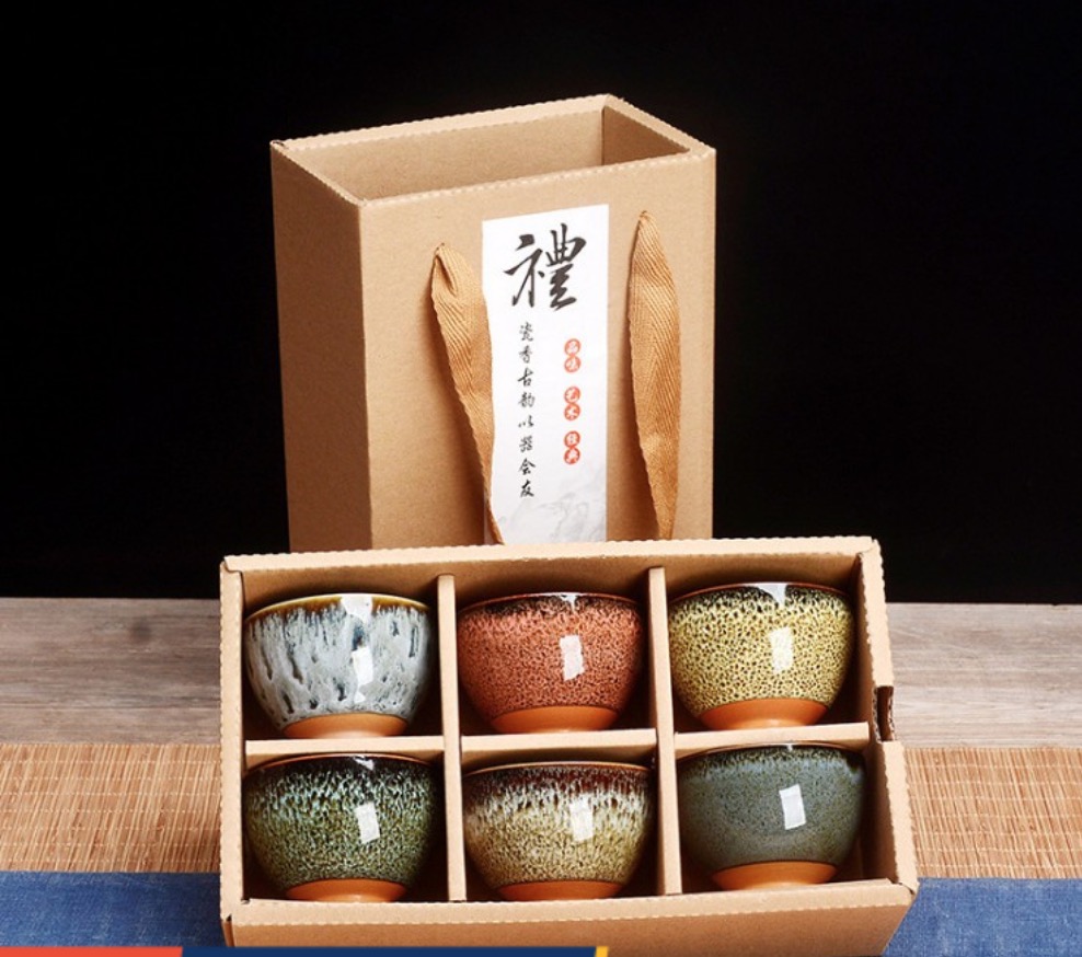 Hanrui - Set 6 ly trà gốm sứ Kissa Yojoki