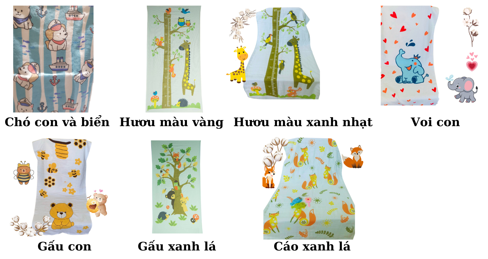 Mollis BM5A khăn tắm lớn chất liệu cotton cho bé kt 60x120 cm