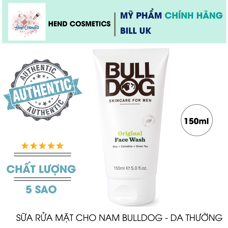 Sữa rửa mặt bulldog original face wash 150ml dành cho nam - da thường