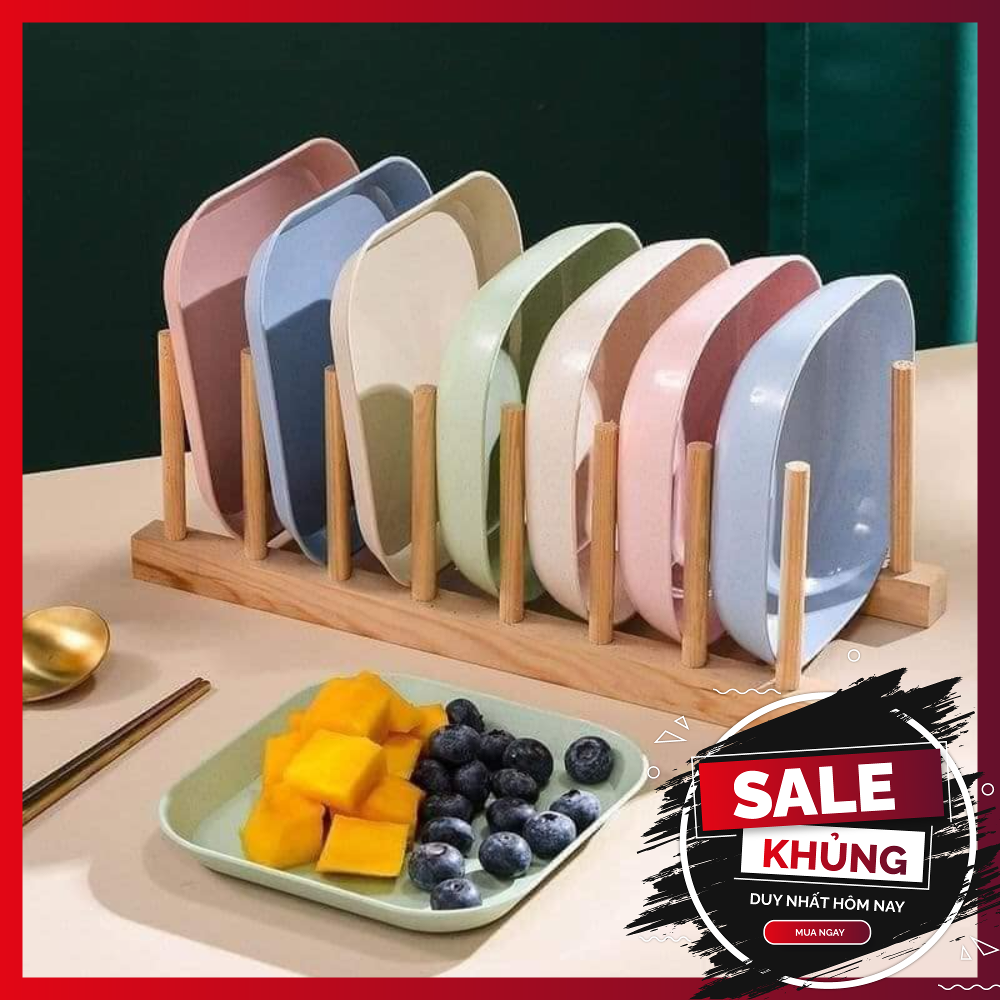 Bộ 8 Chiếc Đĩa Lúa Mạch, Chất Liệu Nhựa Lúa Mạch Sinh Học An Toàn, KT 14,3cm, Mix Đủ Màu, TITM36