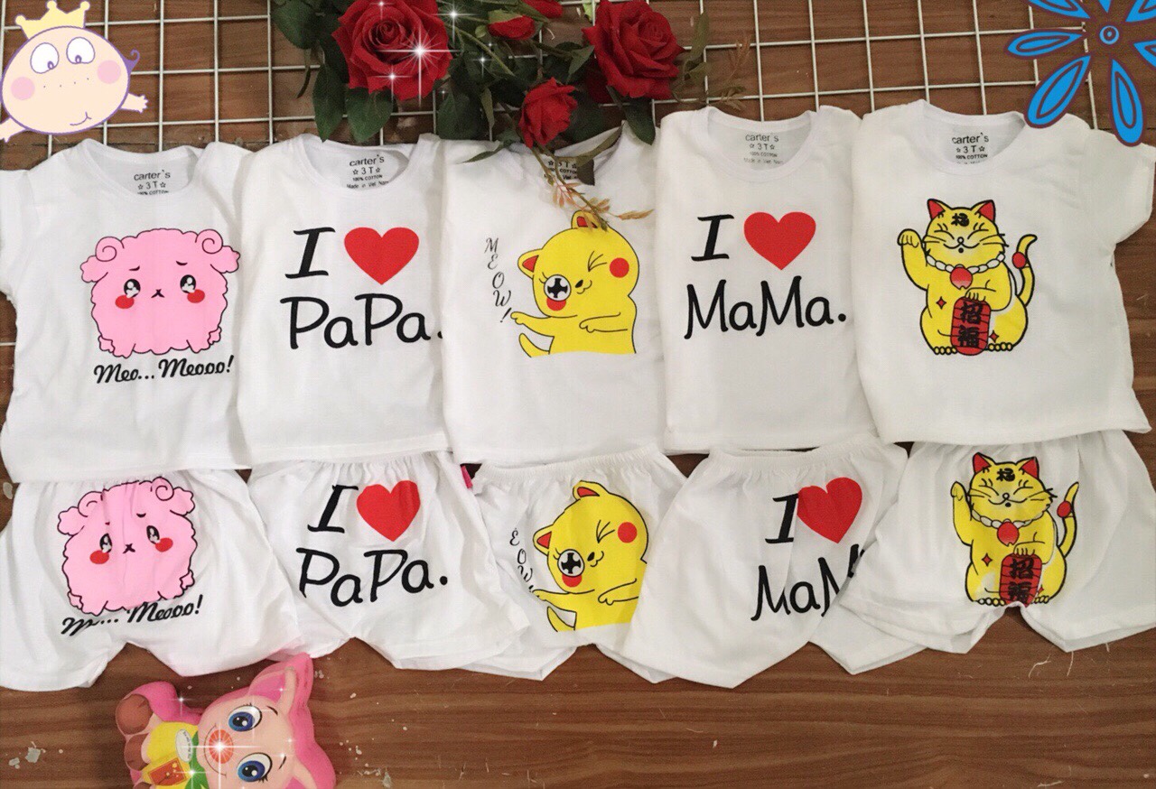Set 5 bộ cộc tay thần tài cotton