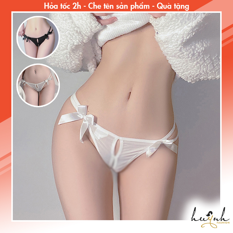 Quần lót lọt khe xẻ đáy phối nơ sexy gợi cảm - c26
