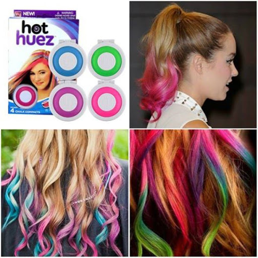 [HCM]Set 4 hộp phấn nhuộm tóc Hot Huez Bộ phấn nhuộm tóc 4 màu thời trang những màu tóc thời thượng phong cách