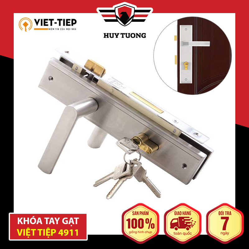 Khoá tay gạt Việt tiệp Trắng bạc loại lớn Cao Cấp - Huy Tưởng